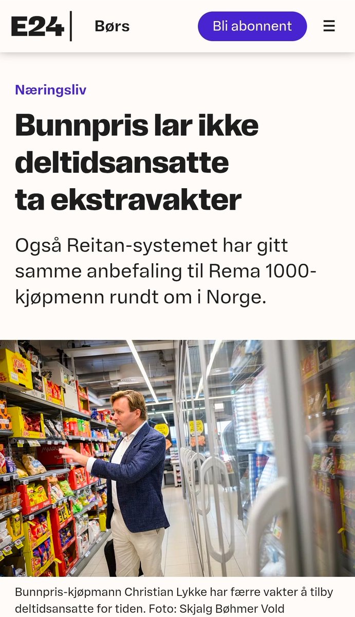 Bardar11's tweet photo. Hvem kunne forutsett dette?....

Når deltidsansatte har krav på overtid fra første time, sier det seg selv at de ikke få en eneste ekstravakt med mindre det er total krise.

Hvor lang tid går det før det omtrent ikke finnes deltidsansatte igjen? https://t.co/6ov83uHVhy