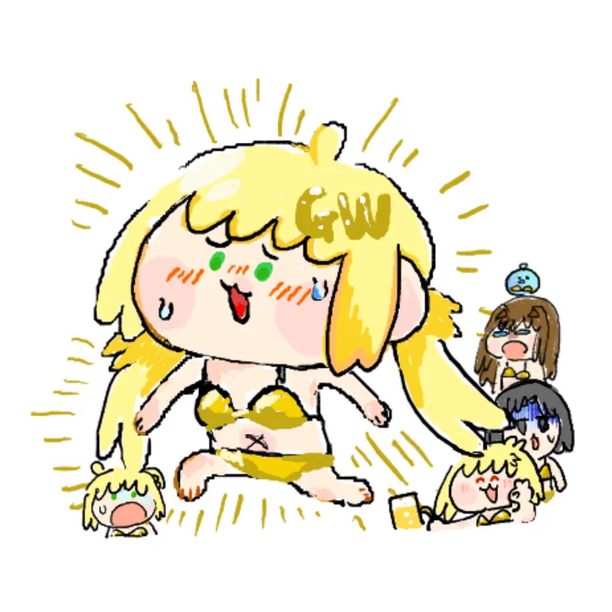 絵チャで描いた金ビキニ
