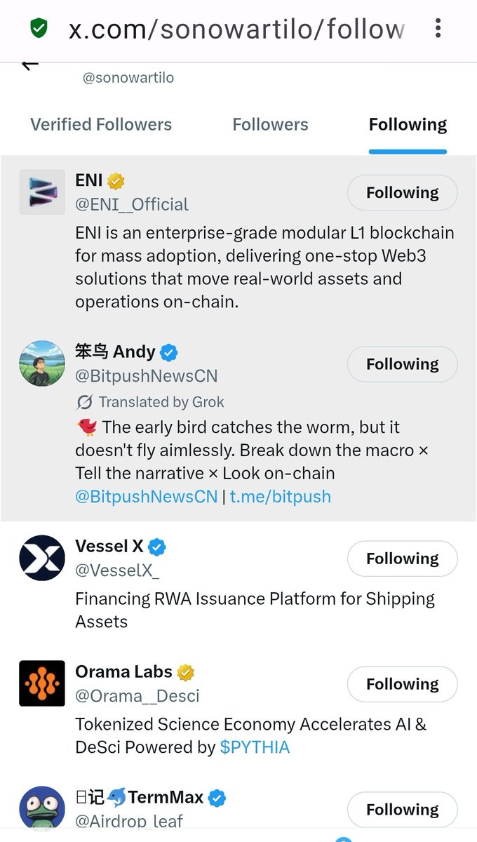 sonowartilo's tweet photo. @jaspervault @ENI__Official @geng_one @BitpushNewsCN @VesselX_ @Orama__Desci @Airdrop_leaf This is the kind of positive action that motivates everyone to participate and grow together. Brilliant work! 🧠💻 https://t.co/LL6YljNrG9