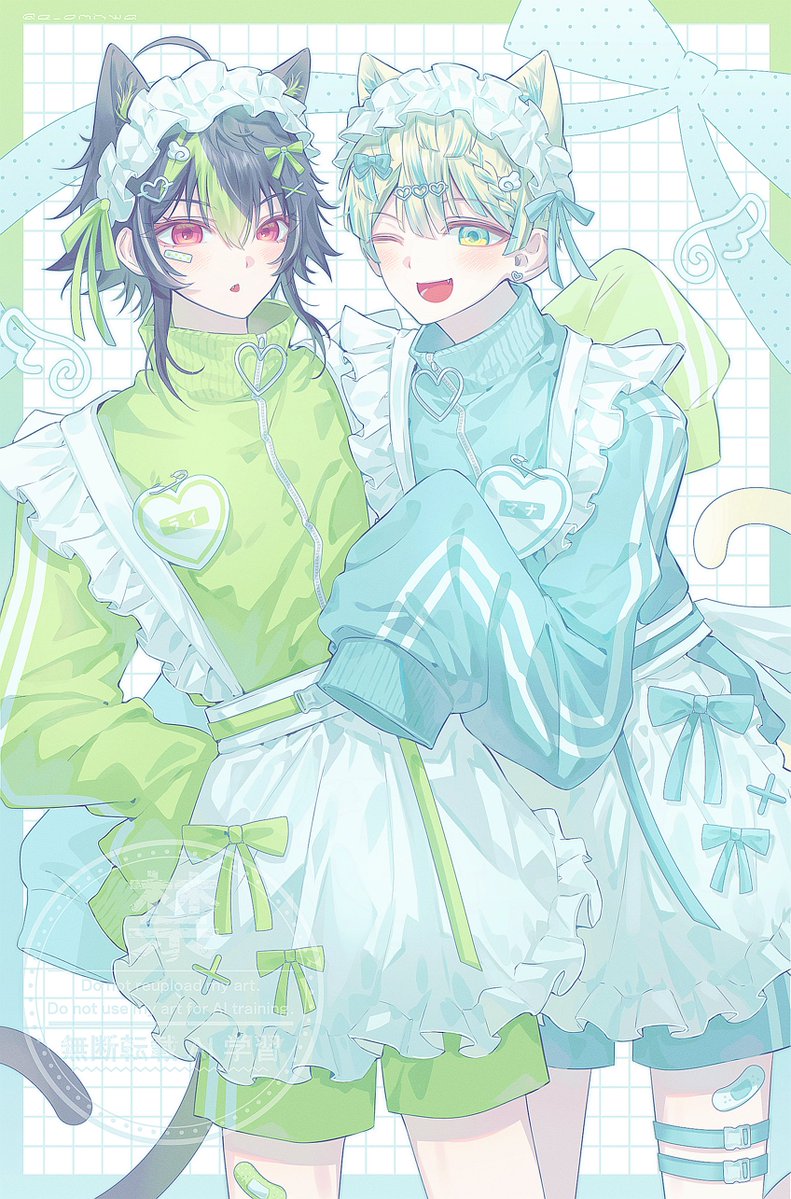 💚🩵
⚠︎捏造衣装