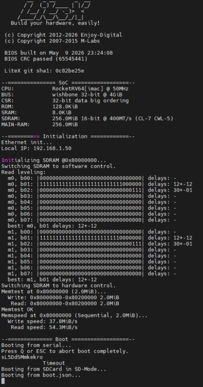 morittyo's tweet photo. ArtyA7-35TでLiteXでEther+SDが一応動いた
…けど、LUTが90％じゃ何もできないなw
昔なら、じゃあ100T買うか…だったけど今クッソ高いから買う気が起きない… https://t.co/sShAxI6Q5T