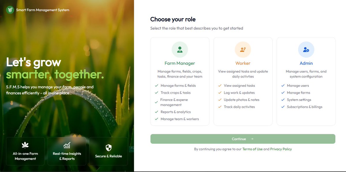 Hs_the_dev's tweet photo. 💎 Created the Onboarding page
Where users (farmers and workers) will have to choose their role to access their account via their workspace id...
Every farmer must have a workspace id and workers under him must log in with the id to view tasks assigned... https://t.co/O66X8f6p04