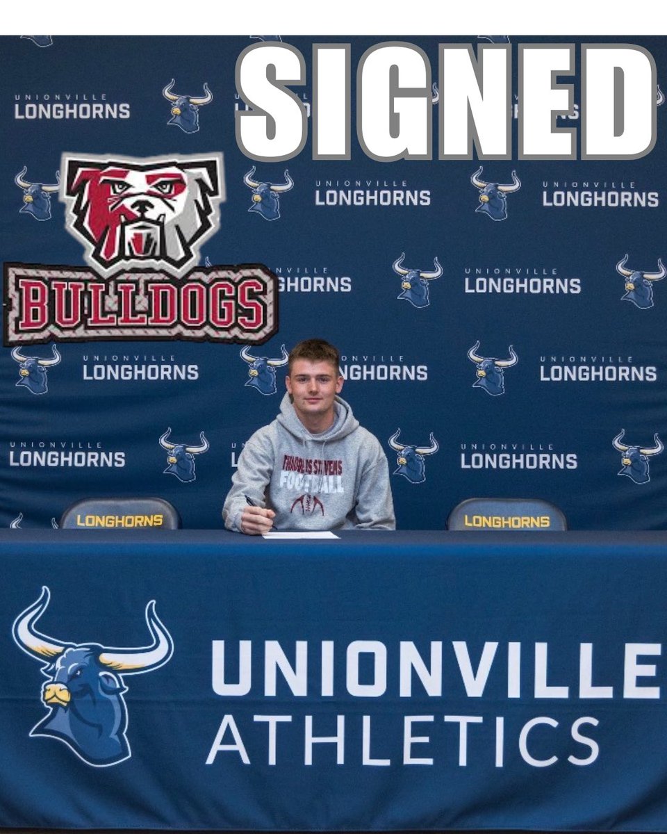 UnionvilleHSFB's tweet photo. A big congratulations to @tommymcginnis_ on his signing day with @thaddeusstevensfootball. Tommy is the epitome of what dedication and hard work look like. 

Your Longhorn family will be cheering you on! 

Go Bulldogs! @ThaddeusStevens #UPride https://t.co/PvHBv4oVJ4