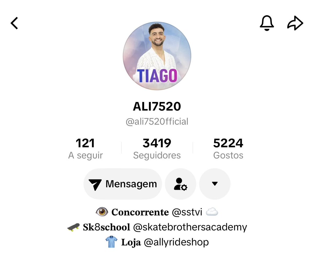 🚨 TIKTOK

Malta, tudo a seguir a conta do Tiago no Tiktok! 

tiktok.com/@ali7520fficia…

#tieva #ali7520