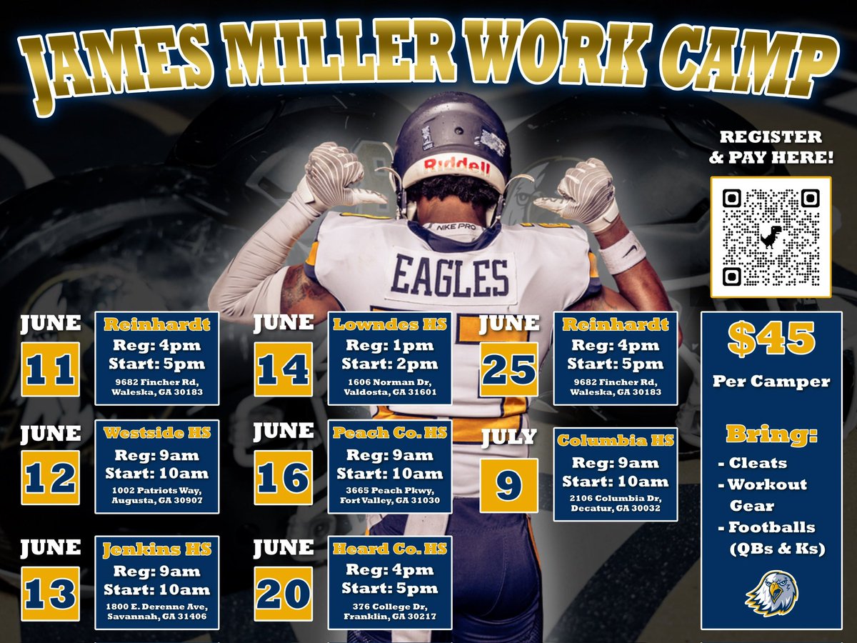 _CoachMcGhee's tweet photo. 2027s!!! Want to be apart of the 2025 and 11x AAC Champs? EARN your opportunity by coming to camp! 32 campers singed in the last 2 years. NO Tests, ALL WORK! Sign up today‼️🦅
https://t.co/GLTz33mLov

#PAYTHEPRICE https://t.co/uhU8p7MjUu