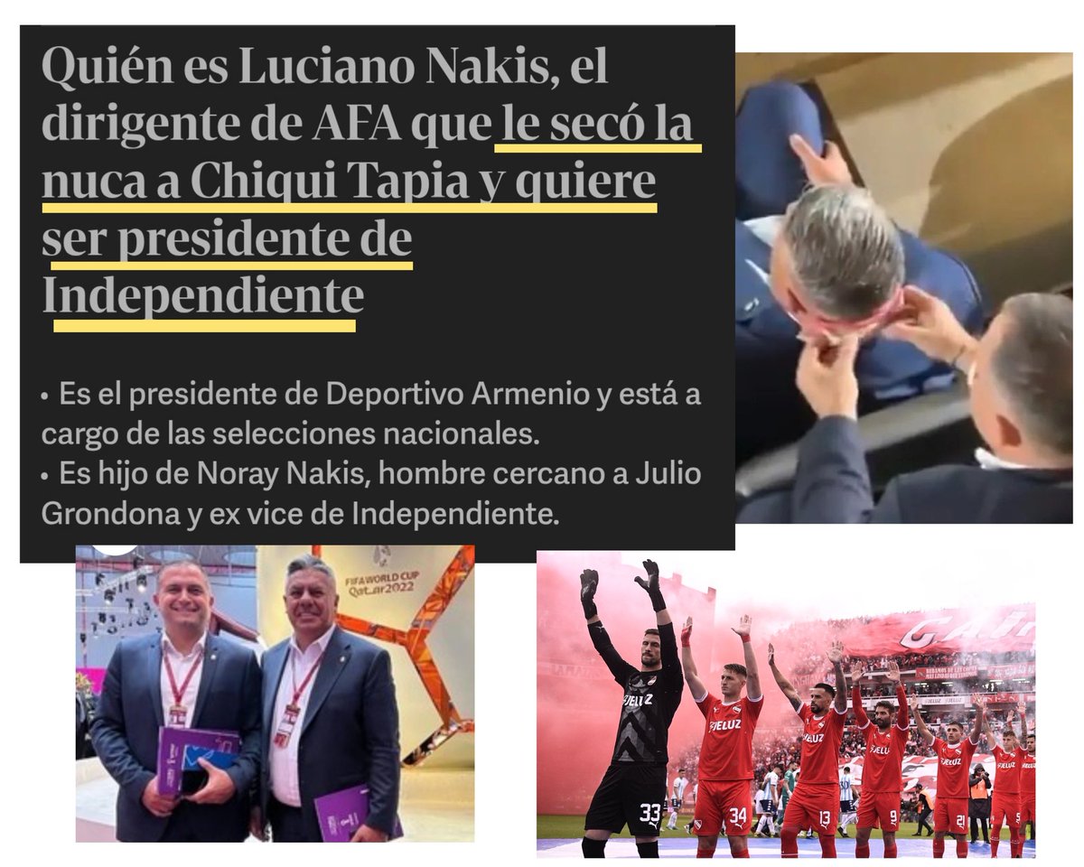 "Secanucas" nació por un HINCHA DE INDEPENDIENTE que le SECÓ LA NUCA A TAPIA.

Y es hijo de un ÍNTIMO AMIGO de GRONDONA.

Independiente (ironicamente) tiene las manos más sucias que todos, y quieren ser paladin de la moral.