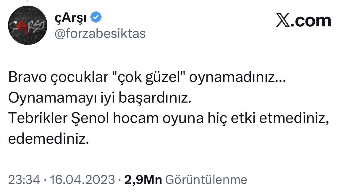 seri yapan hocaya bu tepki, yüz milyon harcanmış takımla dördüncü olabilen hocaya fotoğraflı maç günü paylaşımı.

çarşı beşiktaş'ın kamburudur.