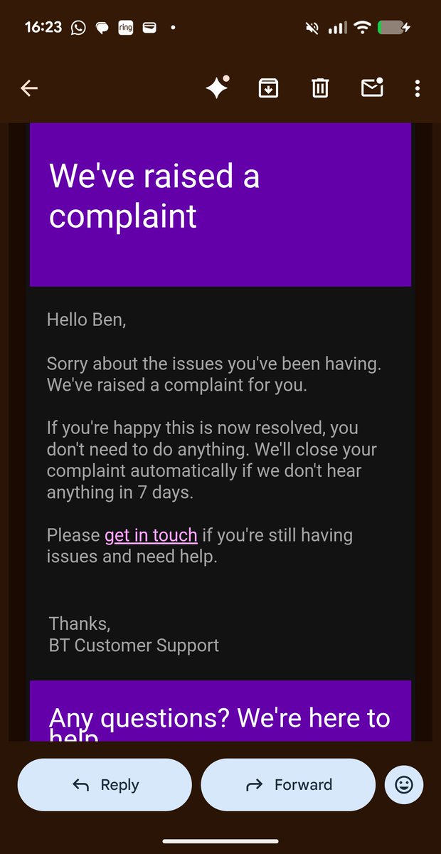 puddles46's tweet photo. So I speak to @bt_uk who finally raise a complaint and then an hour later after not speaking to me tell me it's fixed. What kind of company is this. You've caused me immeasurable stress ruined my credit rating because you won't stop billing me and have no interest in resolution https://t.co/jUBGz8E6dS