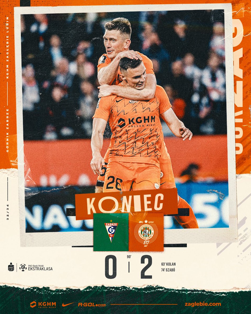 Rywale nie podnieśli się z Kolan. Wracamy z Zabrza z cennym kompletem punktów! 🇨🇮
____
⏱️ Koniec #GÓRZAG 0:2