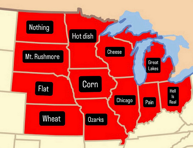 TerribleMaps's tweet photo. The Midwest Explained https://t.co/DJyc1zdoRO
