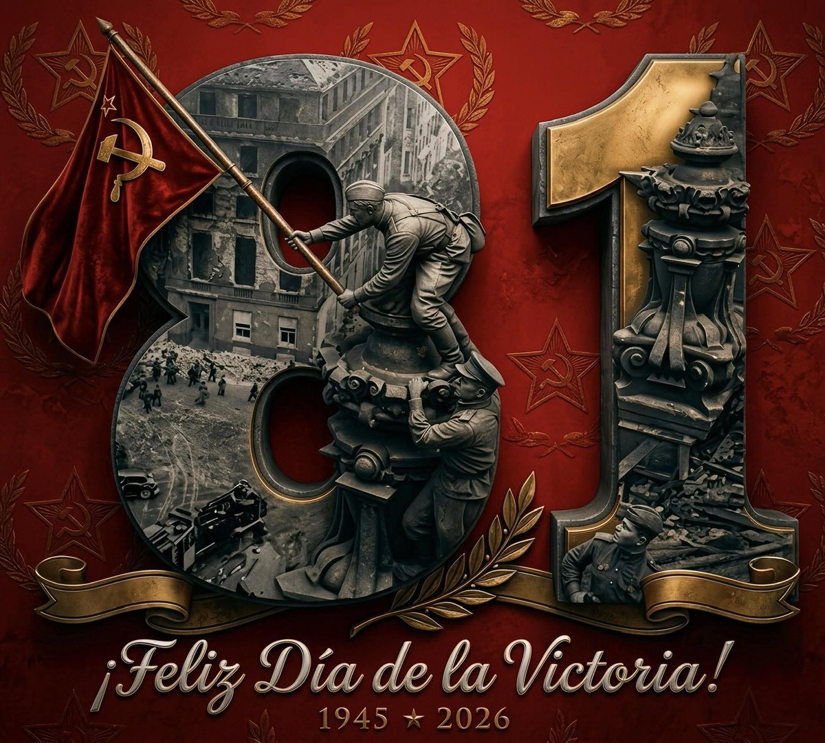 AntorchaBCS's tweet photo. 81 Años de Historia: ¡Día de la Victoria! 🇷🇺⭐🚩 https://t.co/T0SUWZ14h5