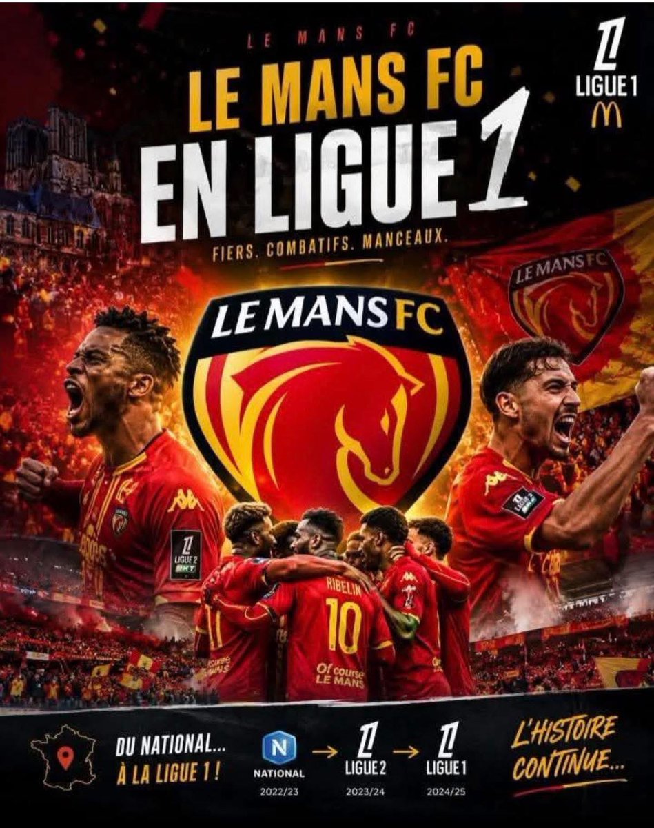 AnneBeauchef's tweet photo. #LMFC 

🔴🟡Magnifique victoire ! Et la montée en Ligue 1 pour la club manceau ! 

Mais quelle soirée et saison extraordinaires. 
La Sarthe est une terre d’exploits sportifs et l’a une nouvelle fois démontré. On a tous retenu notre souffle ce soir. Bravooo Le Mans FC !
@LEMANSFC https://t.co/HU6m592Pyt