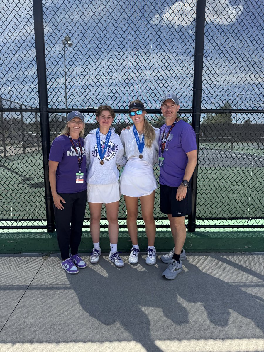 LHSparkerSports's tweet photo. 🎾 4 Doubles Liz and Laure got 4th place in the 3A State Girls Tennis Tournament! Go Lions! https://t.co/MglR6hfeDq