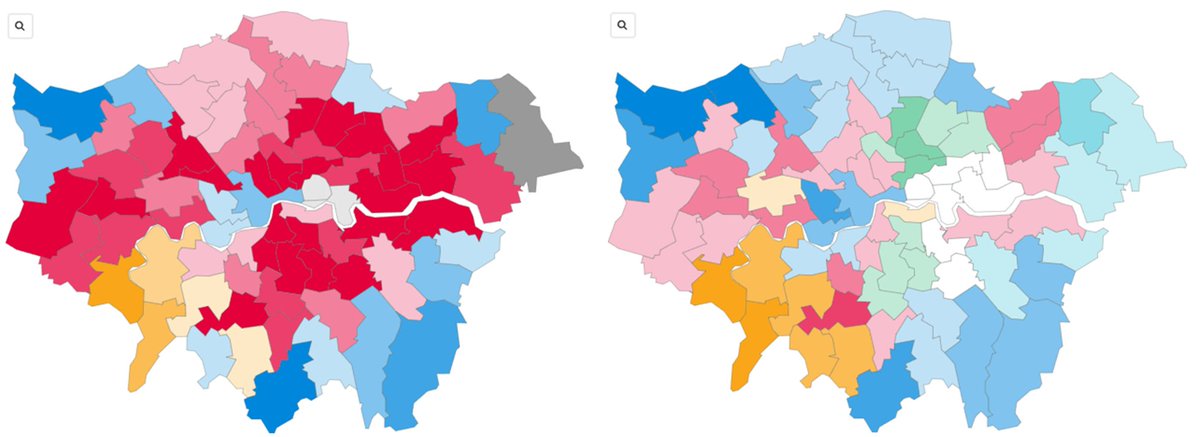 How LONDON parliamentary seats voted in the local elections - 2022 vs. 2026