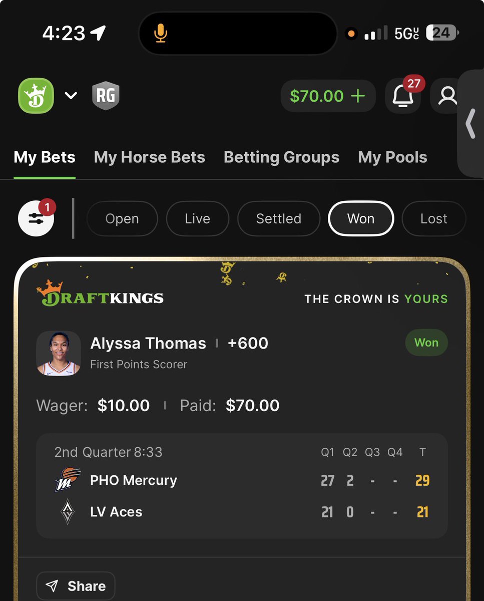 knoxsocold's tweet photo. Bangggg on a heater #WNBA 

Let’s do another free play posting shortly 🏀‼️ https://t.co/Gz7CKaXM0S