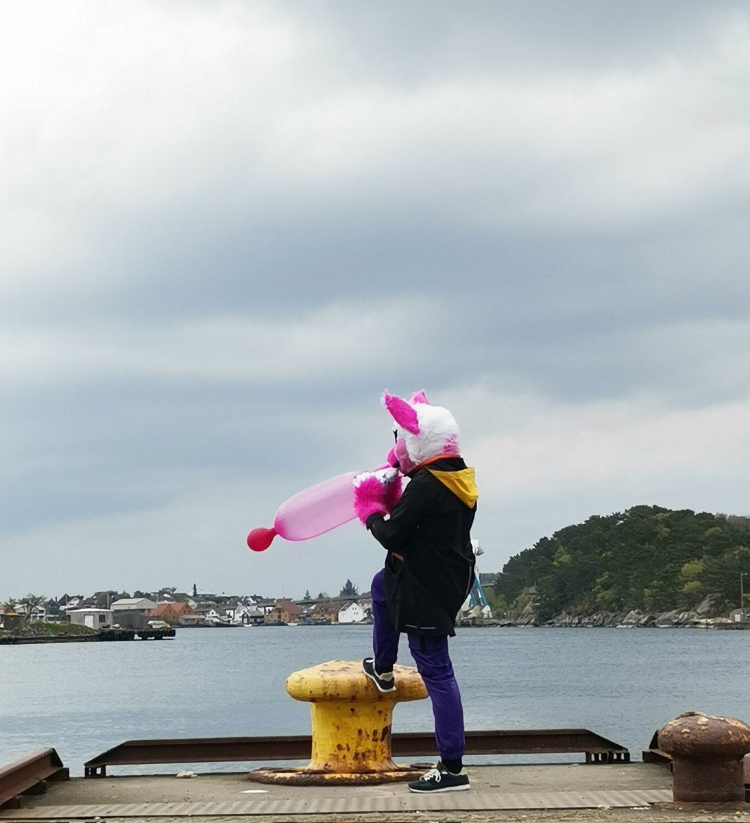 CrackDV's tweet photo. So uhm... Now you know that balloon shenanigans in Stavanger, Norway isn't allowed @Lisichka_squeak😳 
Even though the police officer looks rather happy about the arrest 😆 https://t.co/jUoYfYVjNO