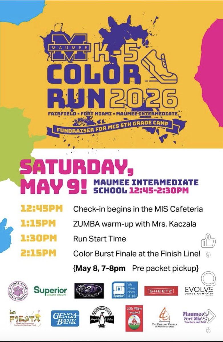 MaumeePantherFB's tweet photo. Our Maumee Football players had an awesome time volunteering at the Maumee K-5 Color Run to help raise money for 5th Grade Camp! From throwing color powder to cheering kids on at every station, our guys loved giving back to the next generation of Panthers.

We talk all the time about being more than football players. Serving our school and community is part of what it means to be a part of our program. Proud of these young men for showing up and making a difference today.

Thank you to everyone who organized, participated, and supported such a great event!

Also, shout out to @CoachKinnee for also volunteering his time to support this event and our players.

We Are Maumee!
