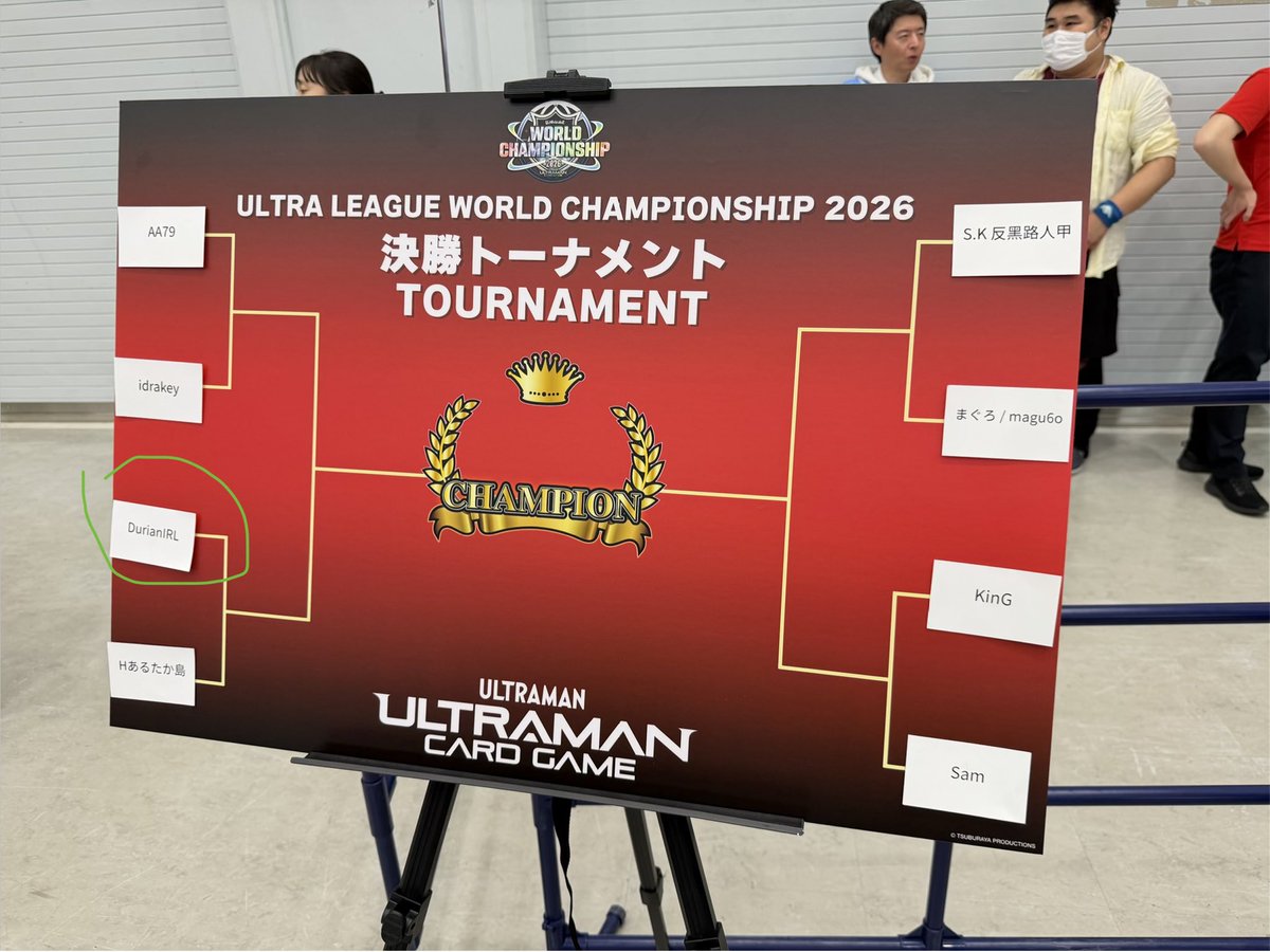 DurianIrl's tweet photo. Yesterday I competed at the Ultraman Card Game World Championship! 

I am very happy and proud to have represented the USA in the Top 8! 

It was wonderful meeting so many Ultrafans around the world 

Thank you to Tsuburaya for making such a wonderful event!
#UltramanCardGame https://t.co/LmzOLCPLjd