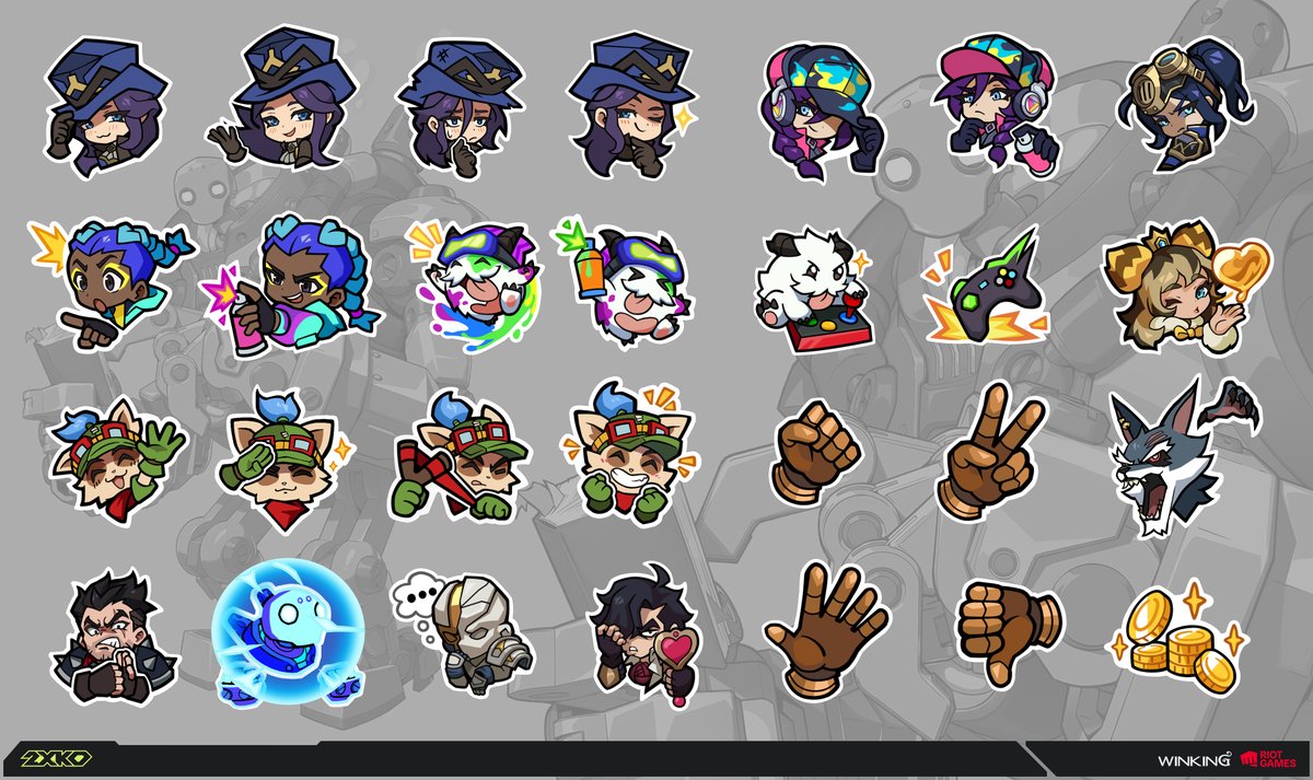 2XKO stickers by Winking Studios.