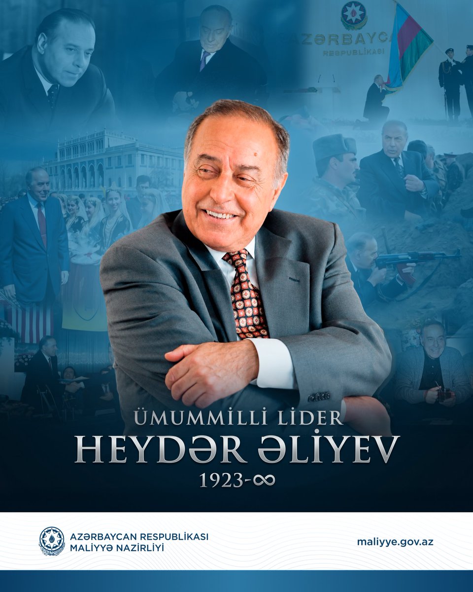 maliyyegovaz's tweet photo. 🇦🇿 Bu gün müasir müstəqil Azərbaycanın memarı və qurucusu, xalqımızın Ümummilli lideri Heydər Əliyevin anadan olmasının 103-cü ildönümüdür.

#HeydərƏliyev #HeydarAliyev #UluÖndər #ÜmumilliLider #10May #MaliyyəNazirliyi https://t.co/1MYFrQxJm1