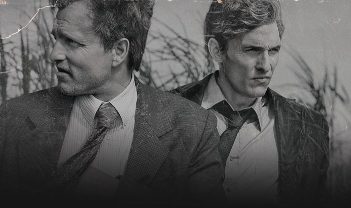 GamesMoosh's tweet photo. Decided to try watching season 1 of True Detective and I'm seeing red because Woody Harrelson plays a detective who is cheating on MICHELLE MONAGHAN?! Who is his WIFE?! Like in WHAT WORLD omg https://t.co/o3zlXWIFWh