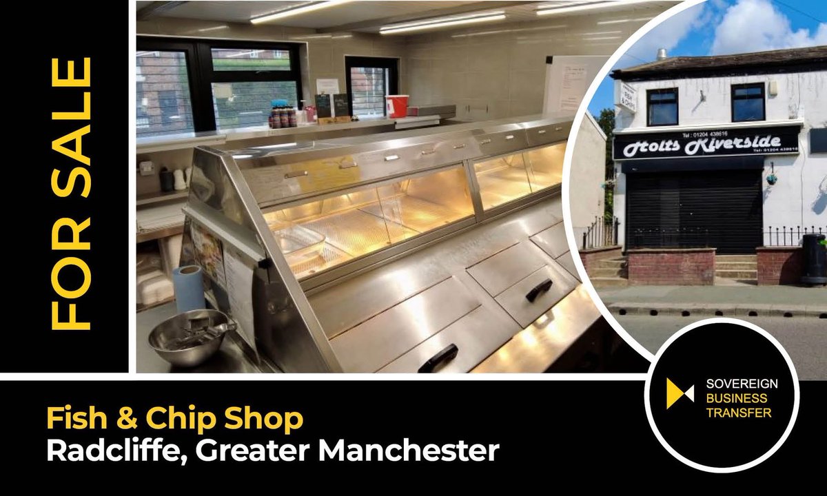 SovereignBT's tweet photo. Well-established and highly reputable fish and chip shop located in the heart of Stoneclough, Radcliffe. Genuine retirement sale.
More info 👉 https://t.co/l2uqK8Or16 https://t.co/UQyVr5UtJn