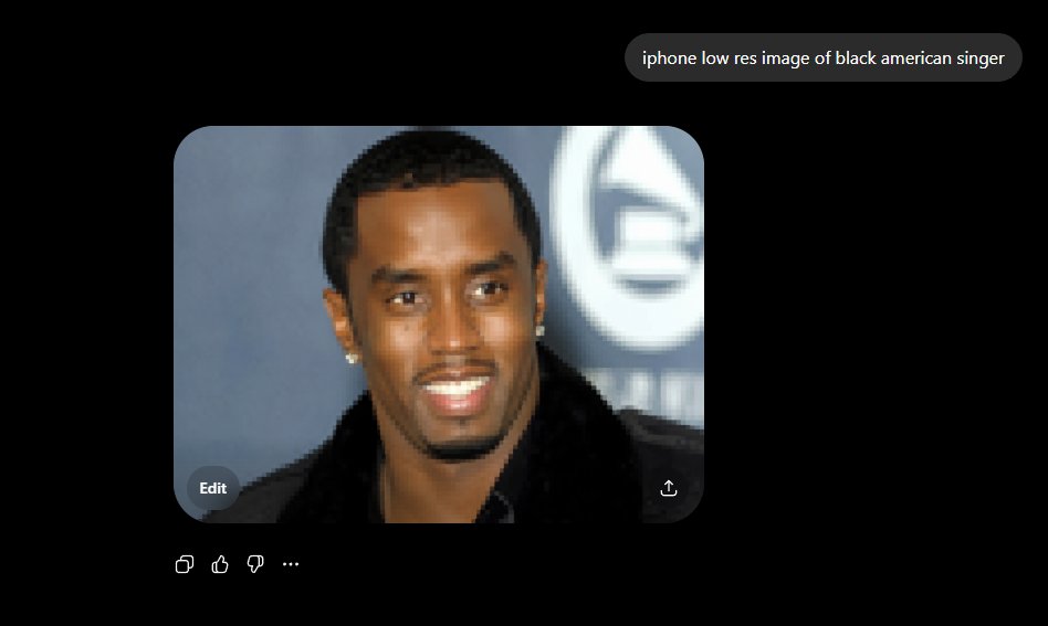 itsanderz's tweet photo. Could someone test this for me using ChatGPT? I think the dataset bleeds when you add either iphone &amp;/ low res &amp; race. You can't specifically prompt the who, but with a good enough "vague" description you might be able to get actual people. Got Eminem, Travis Scott &amp; Diddy 👀 https://t.co/h7yQZRB1C0