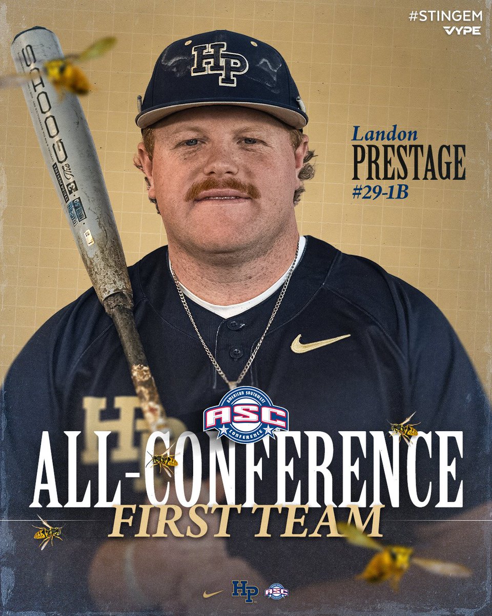 hputxbaseball's tweet photo. From first pitch to postseason battles, these Yellow Jackets earned every bit of this recognition 🐝⚾

Congratulations to our ASC All-Conference selections for representing Howard Payne with toughness, consistency, and grit all season long. The swarm showed up. 🏆

#StingEm https://t.co/SYUNYeBgrs