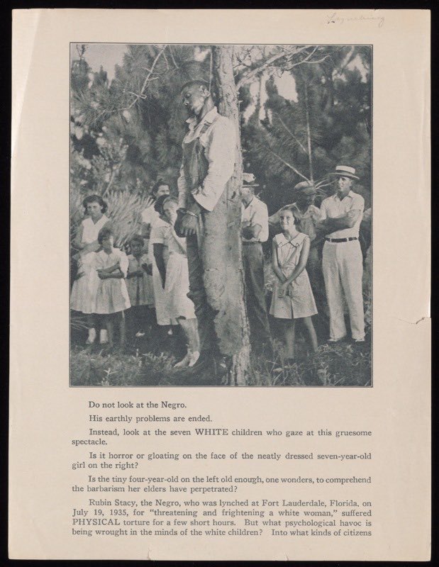 Like that little white girl smiling at the Lynching of Rubin Stacy