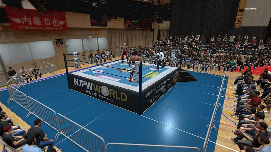 PrinceMartyM's tweet photo. KORAKUEN HALL is NOW available on #WWE2K26 COMMUNITY CREATIONS(console)!!

includes NJPW turnbuckles

TAGS: MARTYM, NJPW, KORAKUEN

reuploadable so you can create shows in korakuen or use the template to make a different venue altogether! 

ENJOY!! https://t.co/vTOEhh3O9X