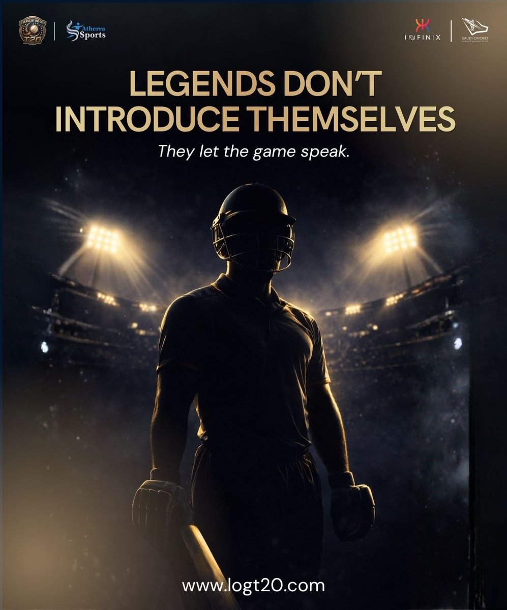 Log_T20's tweet photo. Before the noise…
Before the crowd…
There’s a moment of silence.
That’s where legends begin

#LOGT20 #LegendsOfTheGulf #CricketElite #GameOfLegends #NextLevelCricket https://t.co/MZ6x6l591i