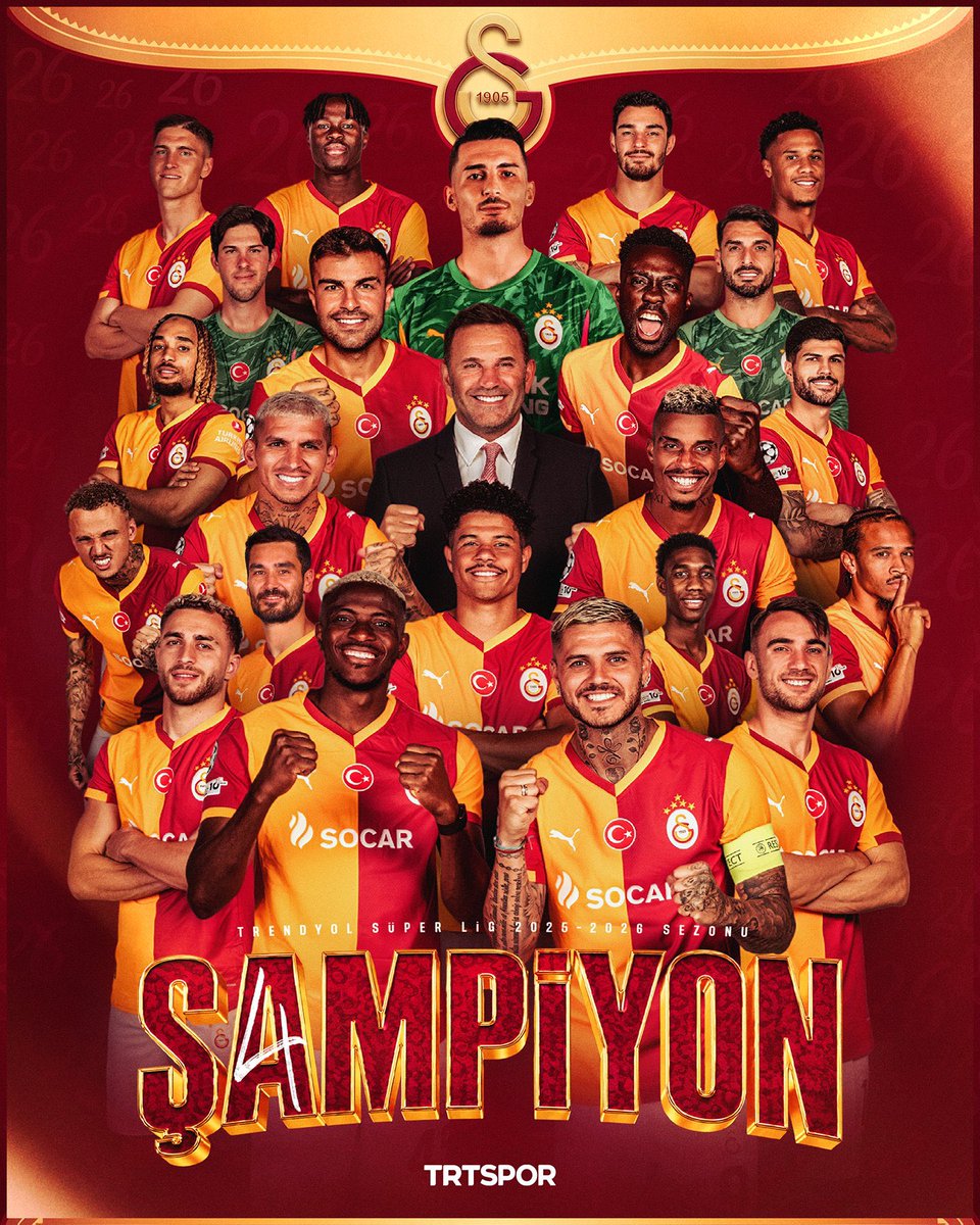 viatecta's tweet photo. ŞAMPİYON GALATASARAY https://t.co/vpEtGtbhkZ