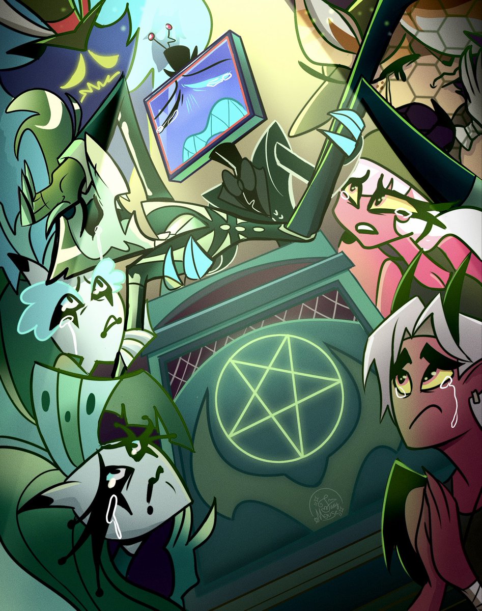 Day 4 of #choxweek2026 : Chaz’s Funeral :(

He holds me in his big arms, drunk and I am seeing starts at my identical twin brother’s funeral

#hazbinhotelfanart #helluvabossfanart #chazthurman #vox