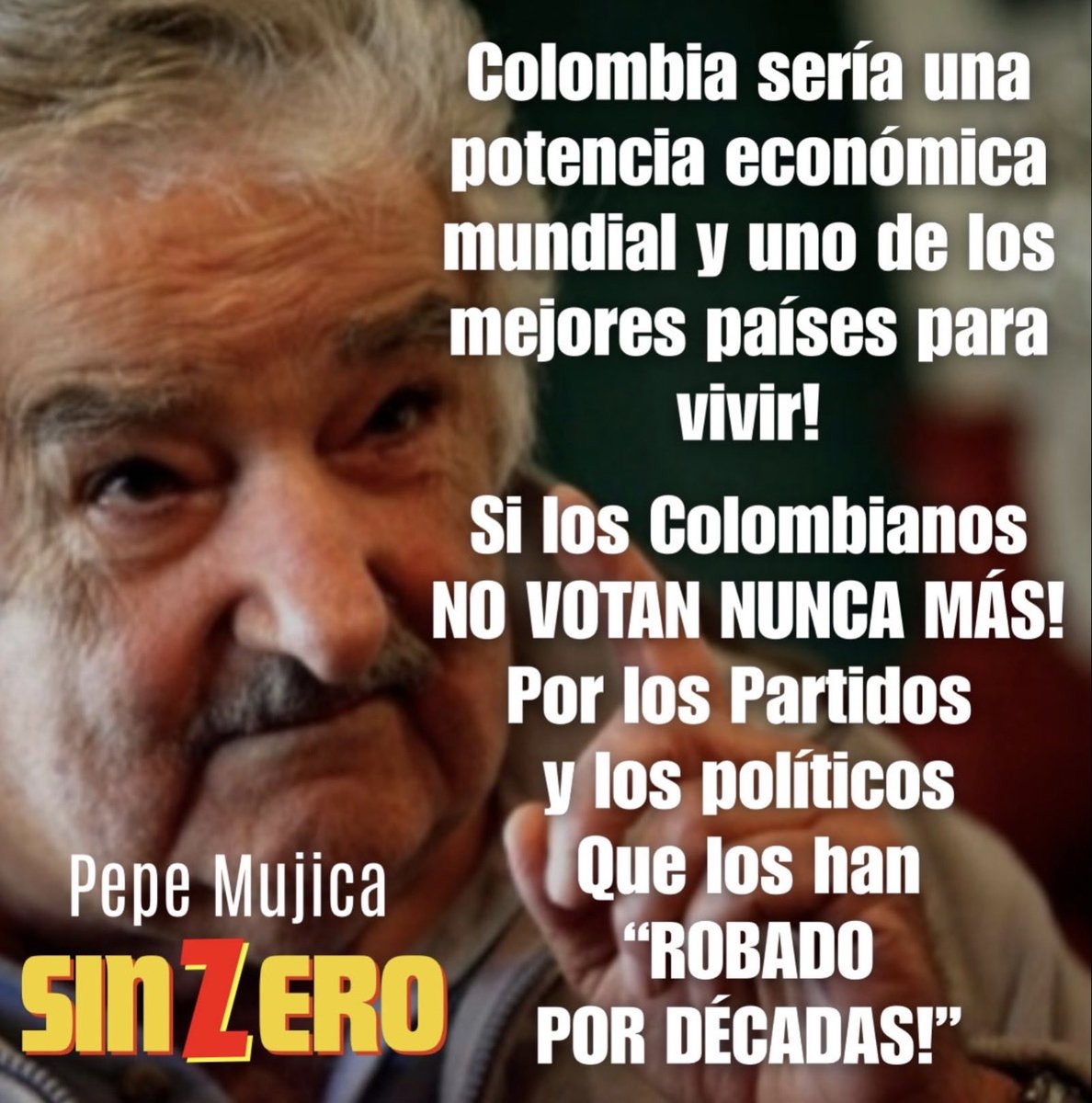 GaleanoEdver's tweet photo. Sabias palabras del Gran Pepe. 

COLOMBIANO es hora de ser Inteligentes y dejar de apoyar a esos CORRUPTOS DE 💩 QUE POR AÑOS NOS LAVARON NUESTRAS MENTES PARA ACOMODAR EL SISTEMA Y PODER SAQUEAR EL ERARIO PÚBLICO Y ABUSAR NO NOSOTROS. 

Depende de ti🫵

#CepedayAidaEnPrimera https://t.co/a7Mb6zRN7n