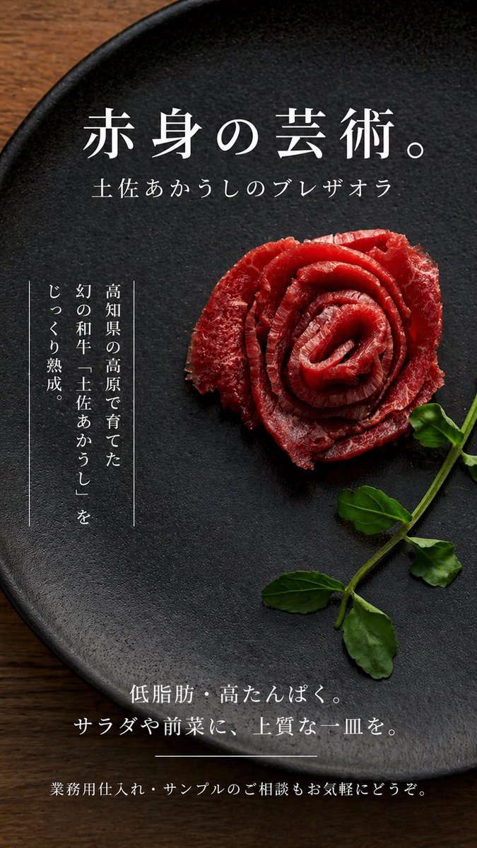 Tosaken09's tweet photo. 土佐あかうしの赤身を、ゆっくり熟成。

シンプルなのに、ちゃんと特別。

高知の自然の中で育った和牛を、
赤身の魅力そのままに。

お問い合わせは
津野山畜産公社HPまで

#土佐あかうし
#ブレザオラ
#和牛
#生ハム
#赤身肉 https://t.co/14Qe43ae1B