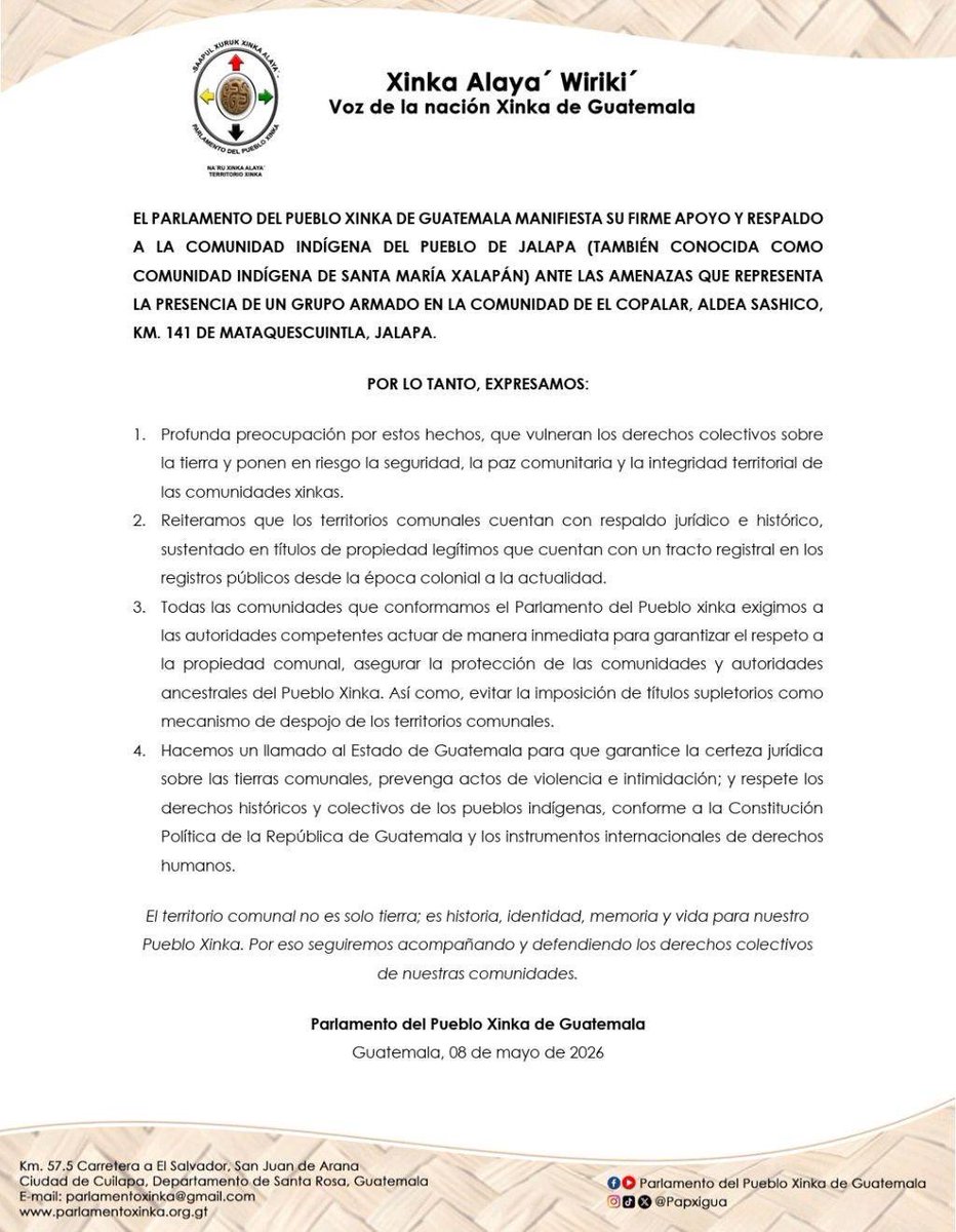 PARLAMENTO DEL PUEBLO XINKA tweet media
