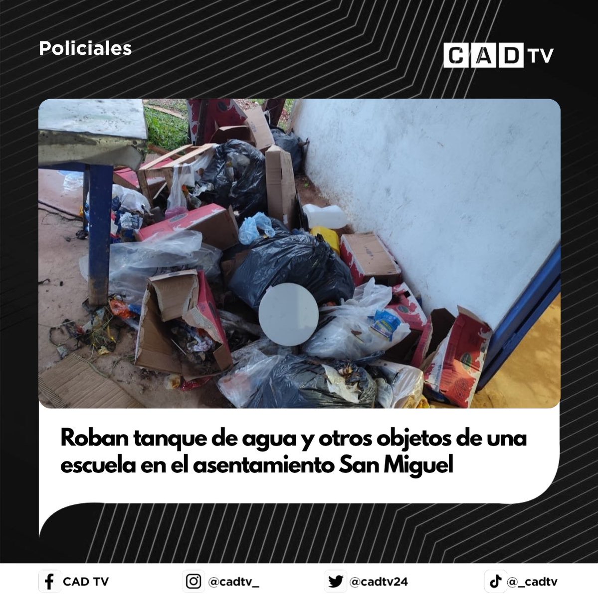 ▪️Delincuentes ingresaron de madrugada a la Escuela Básica N° 244 de Villa San Miguel, en Concepción, y se llevaron varios objetos

🗞Lea más aquí 👇🏼 concepcionaldia.com/roban-tanque-d…