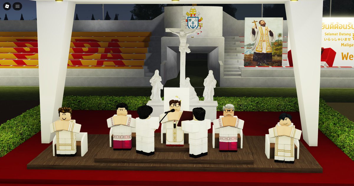 VaticansRBLX's tweet photo. His Holiness Pope Gregory XVII celebrated Holy Mass today at the Sports Field of St. Augustine’s Church in Thailand, attended by His Royal Highness Crown Prince Maha Arsa Kshatriyasuk as a witness to the bonds of respect and fraternity between the Holy See and Thailand. https://t.co/1yy75rZDh9