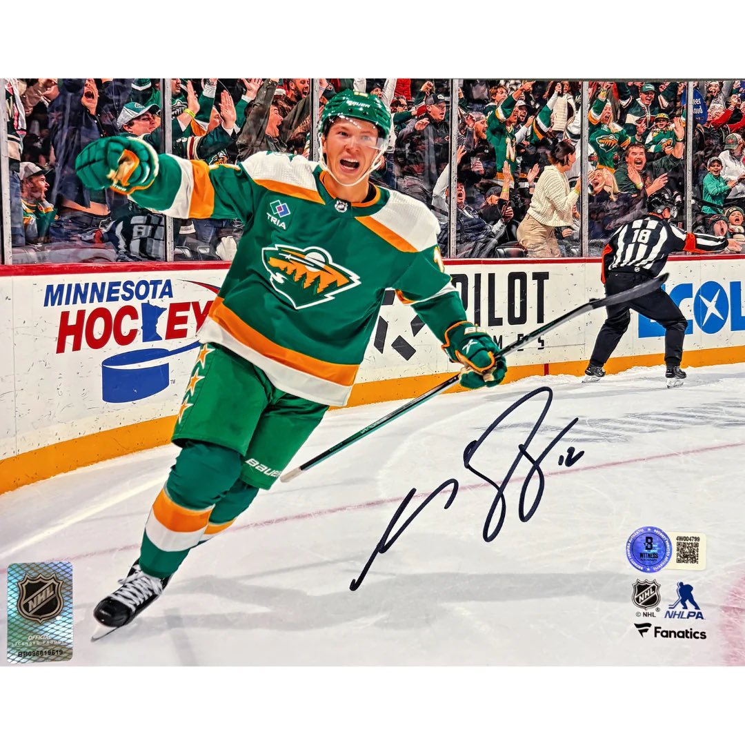🏒GIVEAWAY🏒 If Matt Boldy scores a goal today &amp; the #MNWild  win, one lucky follower will get this signed photo!

REPOST and FOLLOW for your chance to win! 

Winner chosen from this account only.
