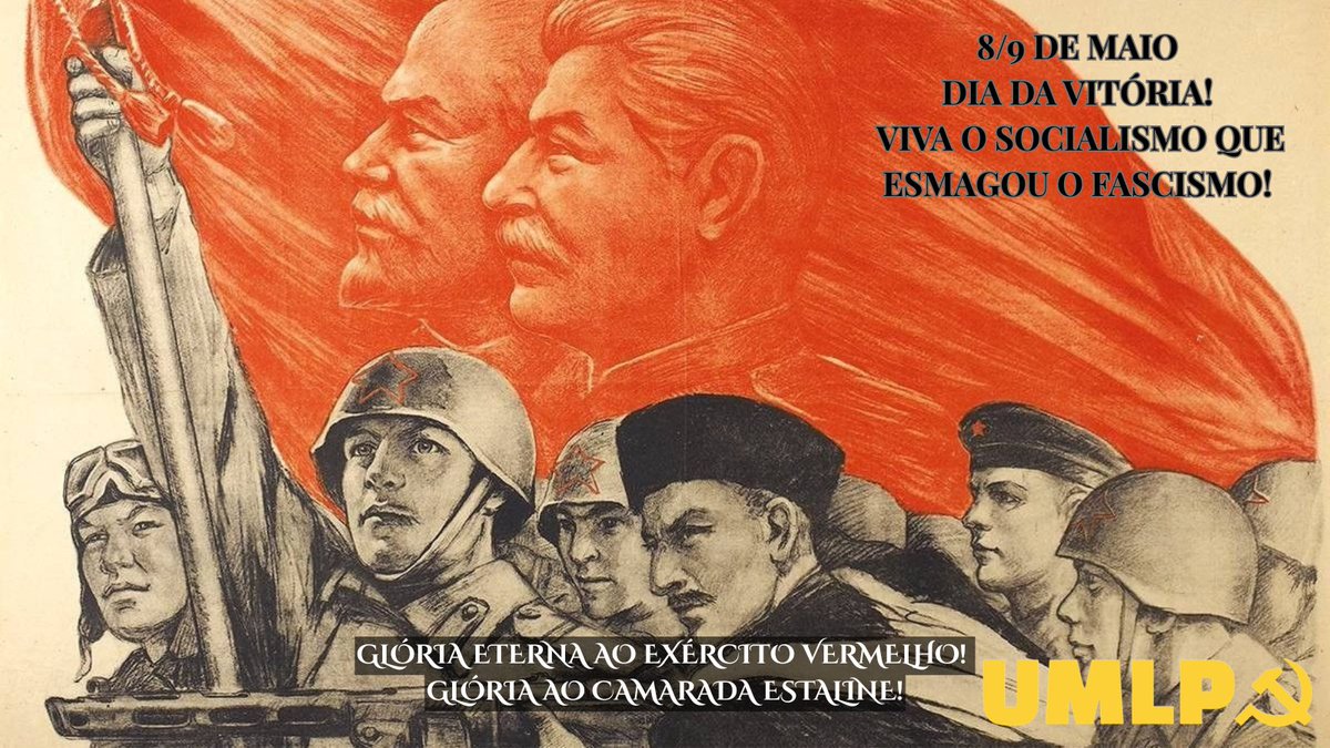 UMLP_PT's tweet photo. Há 81 anos, o mundo assistiu à derrota do monstro nazi-fascista 

O heroico Exército Vermelho, liderado por Estaline e sustentado pelo sacrifício de milhões de operários, camponeses e comunistas, esmagou a máquina de guerra hitleriana e levantou bem alto a bandeira vermelha. https://t.co/sh62xqGy4m