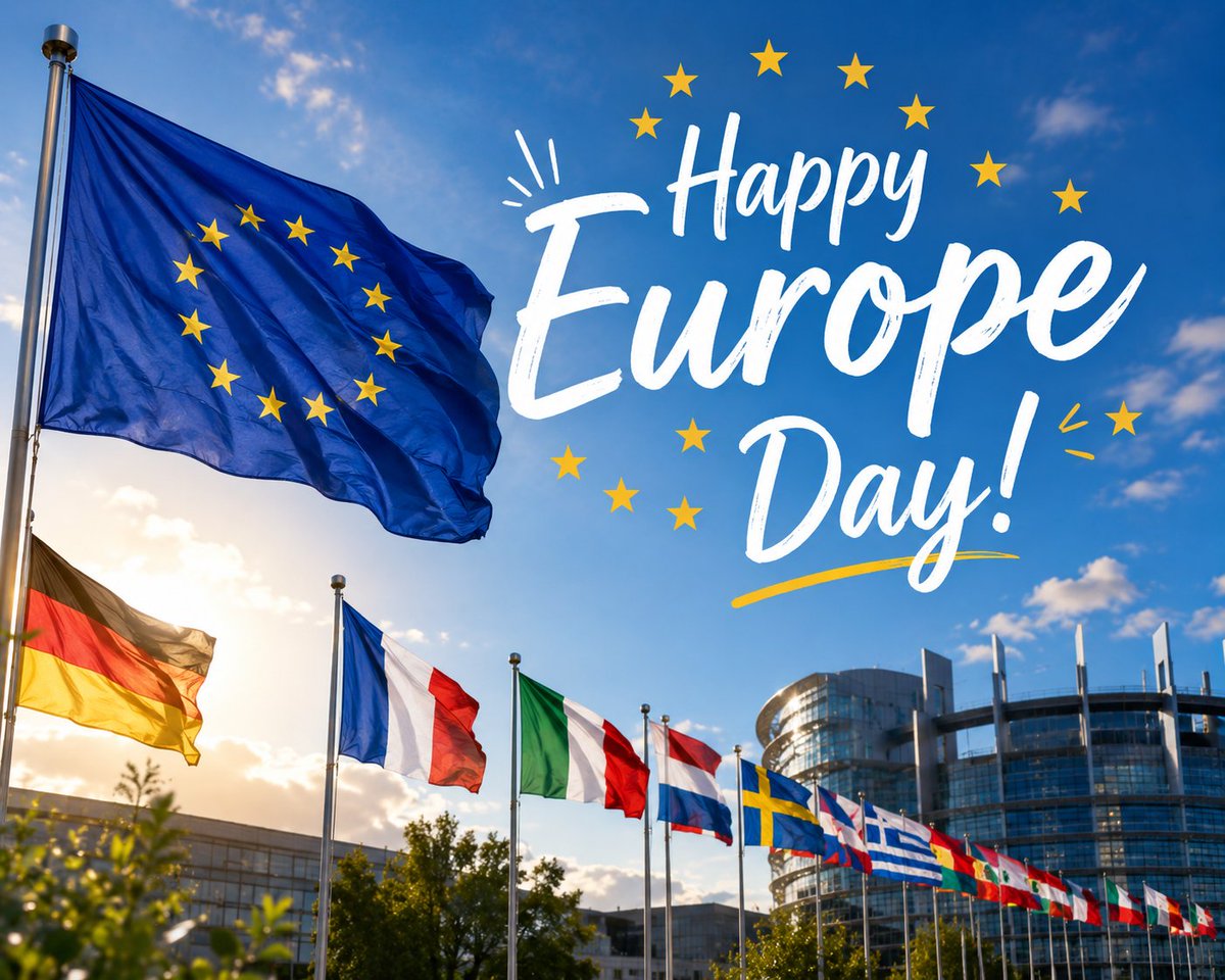 IoannaDementi's tweet photo. Europe Day reminds us that unity, peace and cooperation are the foundations of a stronger future for all Europeans. 🇪🇺
Today, we celebrate the values that connect us beyond borders and inspire solidarity, democracy and hope across Europe.

Happy Europe Day! 💙💛 https://t.co/IU9qaTL1on
