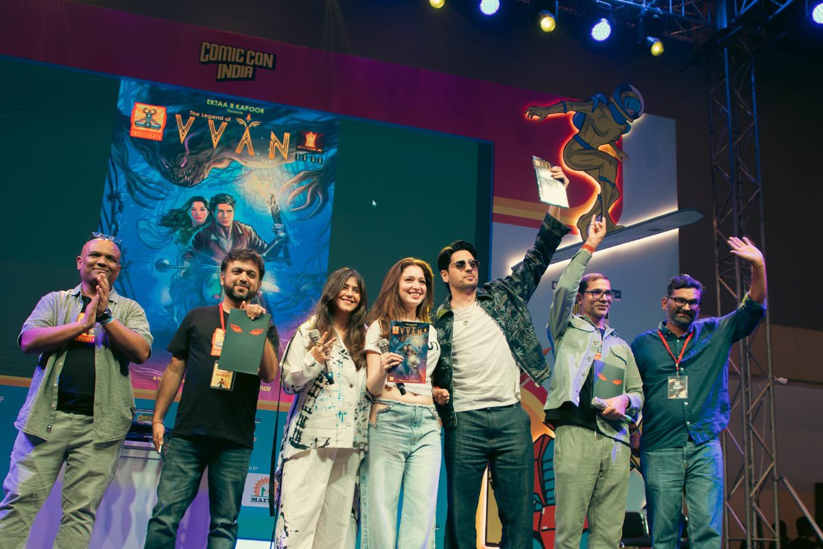 SumitkadeI's tweet photo. VVAN set an international standard with “The Legend of Vvan” comic, unveiled at Mumbai Comic Con, serves as the perfect introduction to the grand world of #Vvan starring #SidharthMalhotra and Tamannaah Bhatia before the film hits the big screens on 28th August 2026. https://t.co/ixPDtS5InS