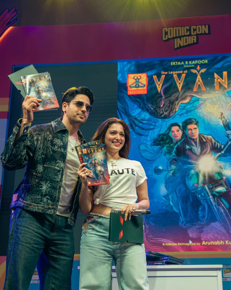 SumitkadeI's tweet photo. VVAN set an international standard with “The Legend of Vvan” comic, unveiled at Mumbai Comic Con, serves as the perfect introduction to the grand world of #Vvan starring #SidharthMalhotra and Tamannaah Bhatia before the film hits the big screens on 28th August 2026. https://t.co/ixPDtS5InS