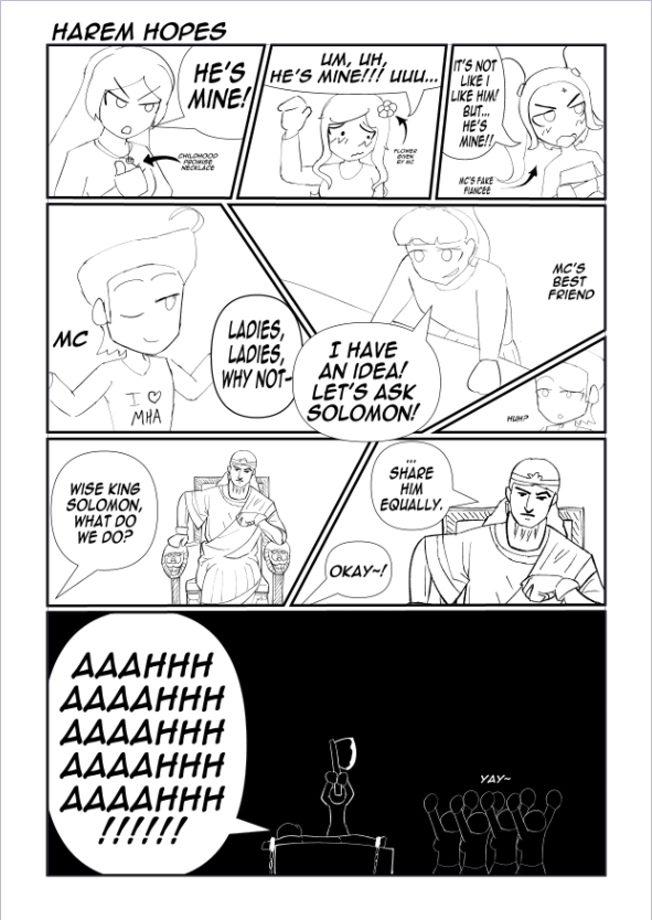 GrayNerdArt's tweet photo. I came up with a good ending to harem animes https://t.co/Z3Q5eJsIRg