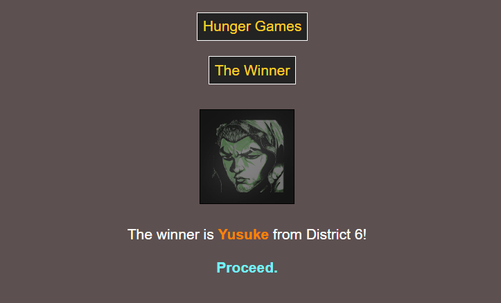 TehHungerGames's tweet photo. WINNER: Yusuke Shibusawa, district 6.

Best kill count: tied between Shibusawa (district 6) and Joji Kazama (district 12). https://t.co/NTVDEgB2PW