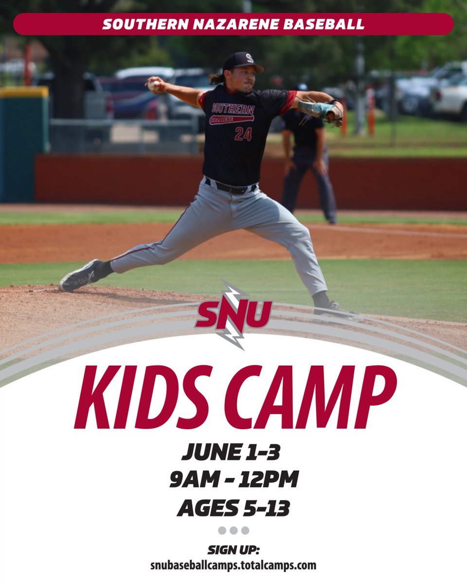 SNUBaseball's tweet photo. Join us for our SNU Baseball Kids Camp June 1-3!

Sign Up: https://t.co/qcJPnRNBvo https://t.co/m8Px9SX34u