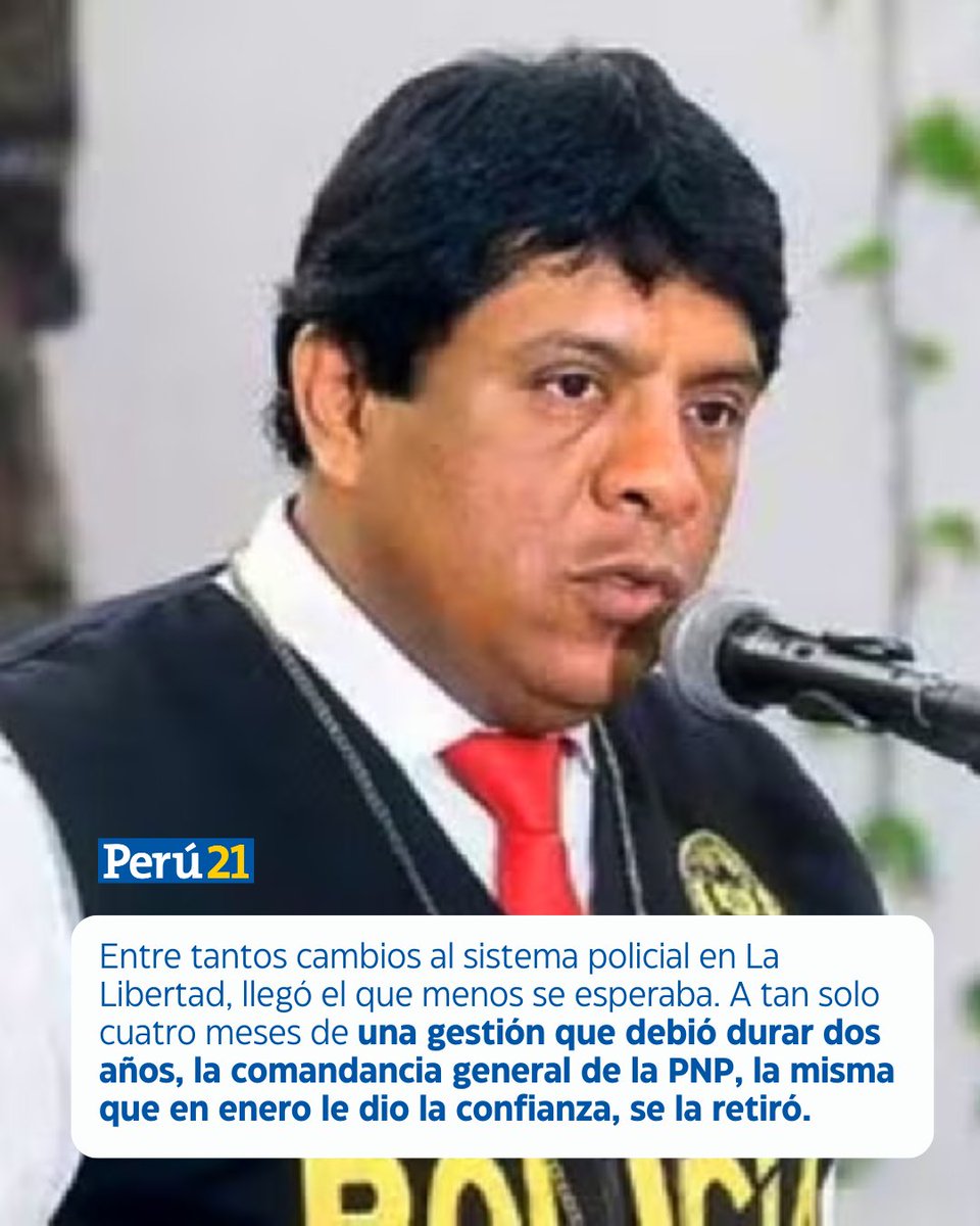 👮🏼🚨 UN INEXPLICABLE CAMBIO. El general de la Policía Franco Moreno Panta, tras cuatro meses de lucha contra mafias de la minería ilegal y tras revelar los rostros de los nuevos cabecillas de Los Pulpos en Trujillo, fue separado del cargo; desde Lima, le cortaron la cabeza.

✍🏼: