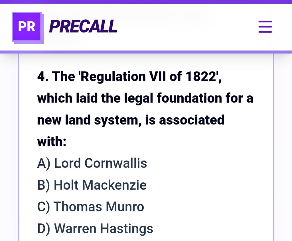 prisha0602's tweet photo. B) Holt Mackenzie

#Polity #PYQs https://t.co/BQtVxtOAnn