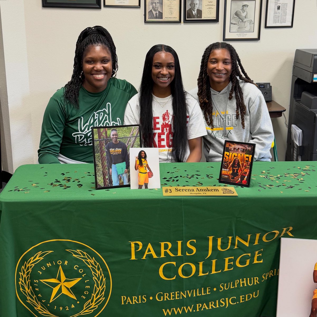 pjcwbasketball's tweet photo. Congratulations to our ladies on their college commitments! We have one waiting to make an official announcement, but we have 5 young ladies in total moving on from PJC. https://t.co/NLxanlhrdm