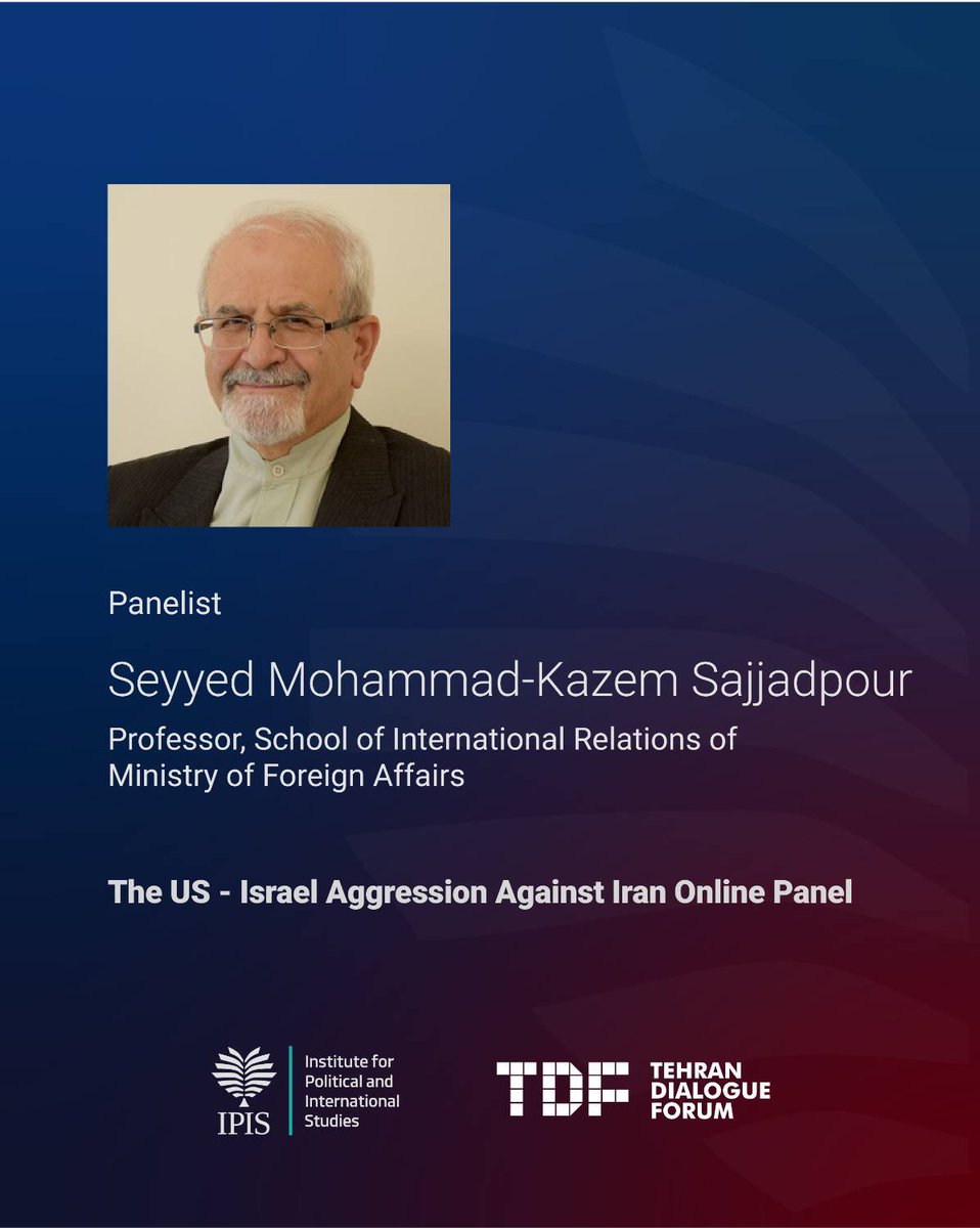 IPIS_Iran's tweet photo. Sajjadpour: This war ⚔️ had two strategic goals 🎯: one was to establish Israeli military hegemony in the region and the second was to establish American hegemonic global order 🌍. Both failed ❌ with domestic ramifications. Now if you look at Israel and specially American domestic debates, you see that the consequences are great. #Geopolitics #MiddleEast #GlobalOrd